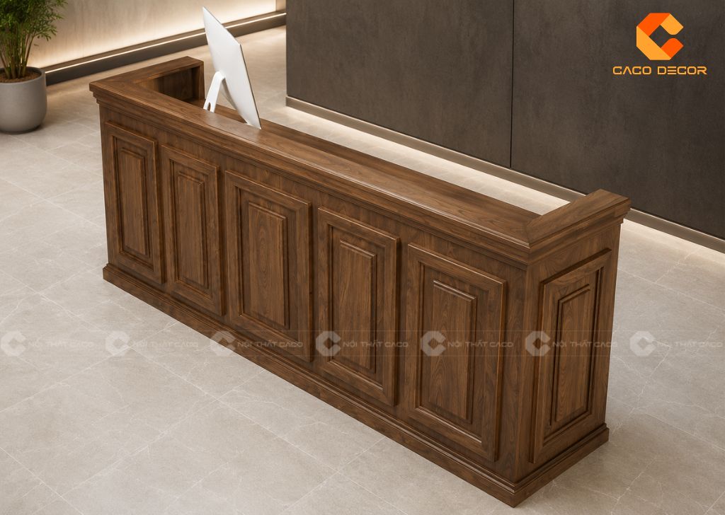 20+ Mẫu Quầy Lễ Tân Gỗ Tự Nhiên Bền Đẹp Giá Xưởng 6