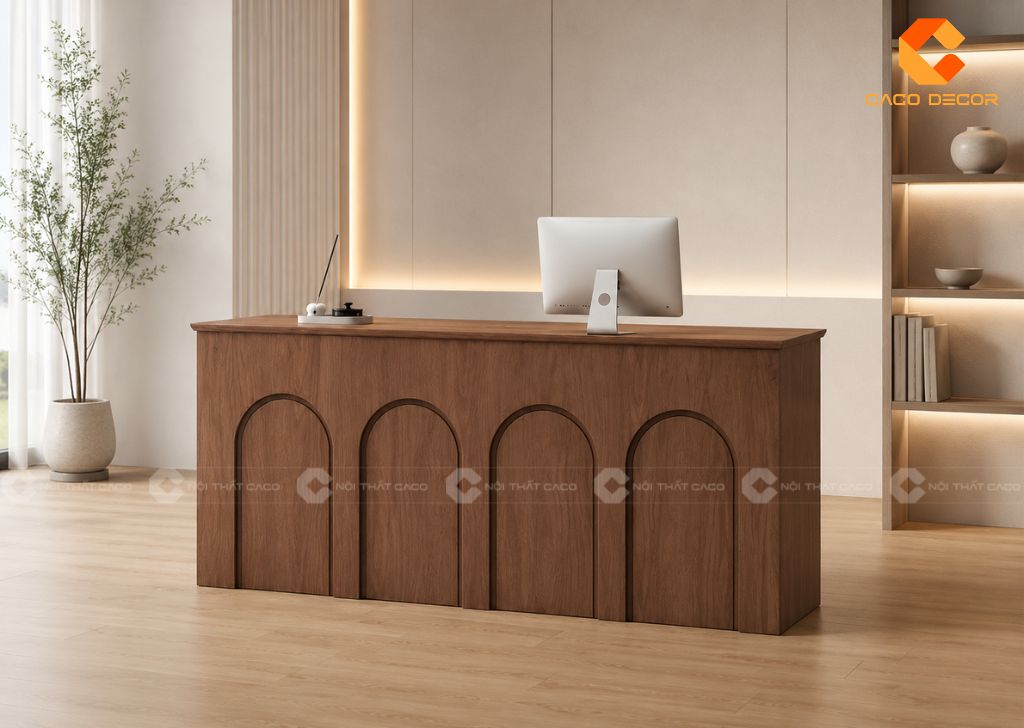 20+ Mẫu Quầy Lễ Tân Gỗ Tự Nhiên Bền Đẹp Giá Xưởng 21