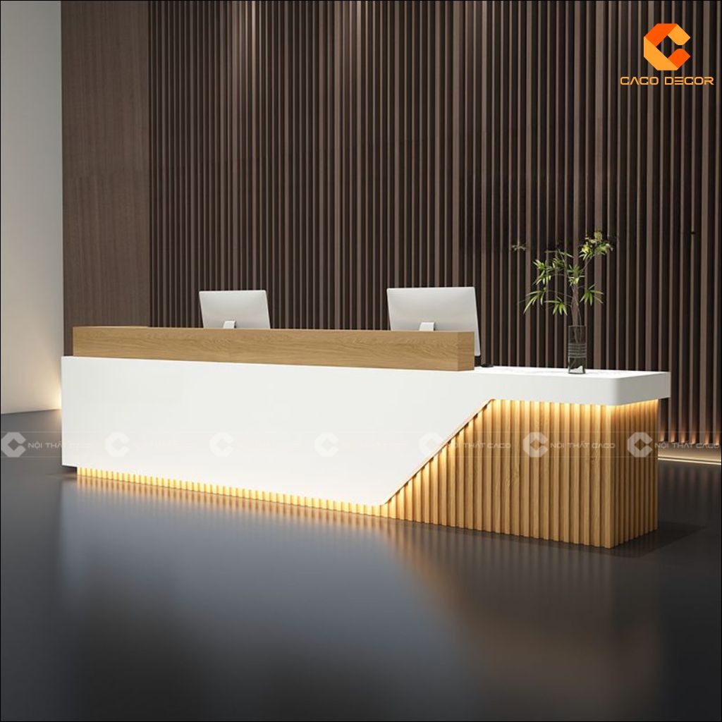 Quầy Lễ Tân Gỗ Công Nghiệp QLT021 Sang Trọng 2