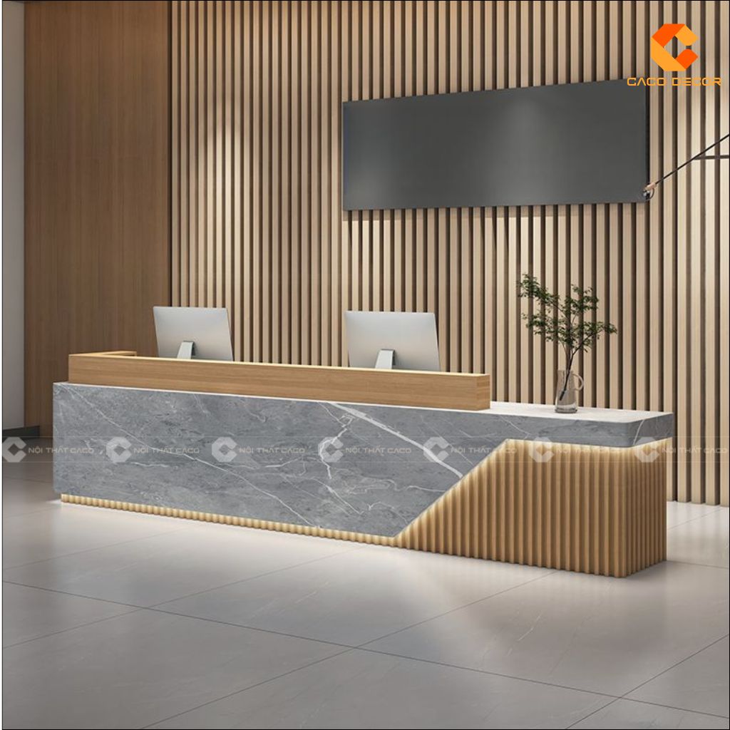 Quầy Lễ Tân Gỗ Công Nghiệp QLT021 Sang Trọng 3