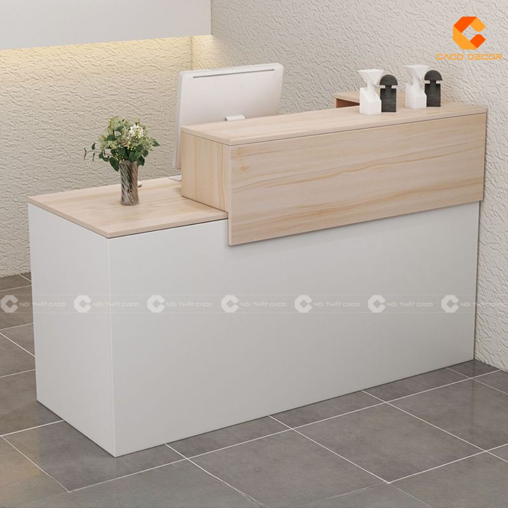 Quầy Lễ Tân Gỗ Công Nghiệp QLT022 Đẹp Hiện Đại | CaCo 3