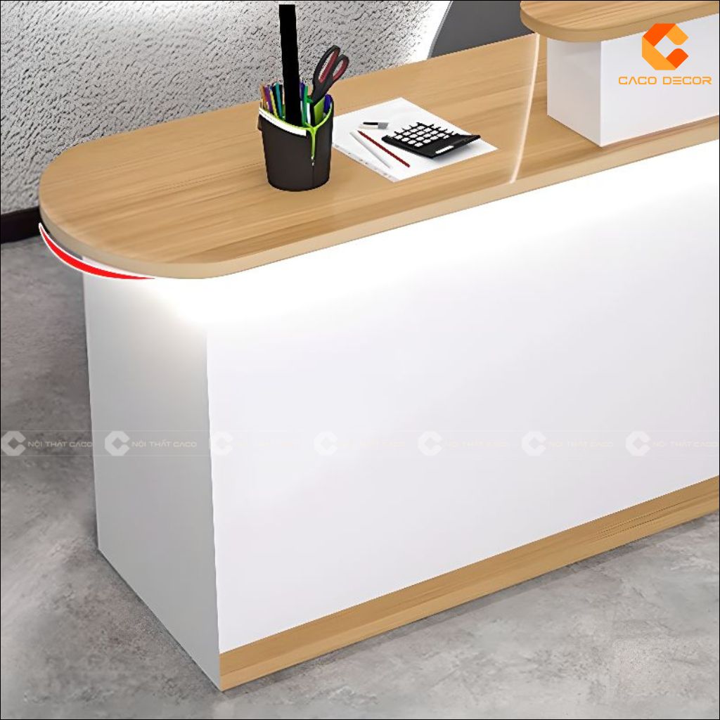 Quầy Lễ Tân Gỗ Công Nghiệp QLT025 Nhỏ Gọn Hiện Đại 3