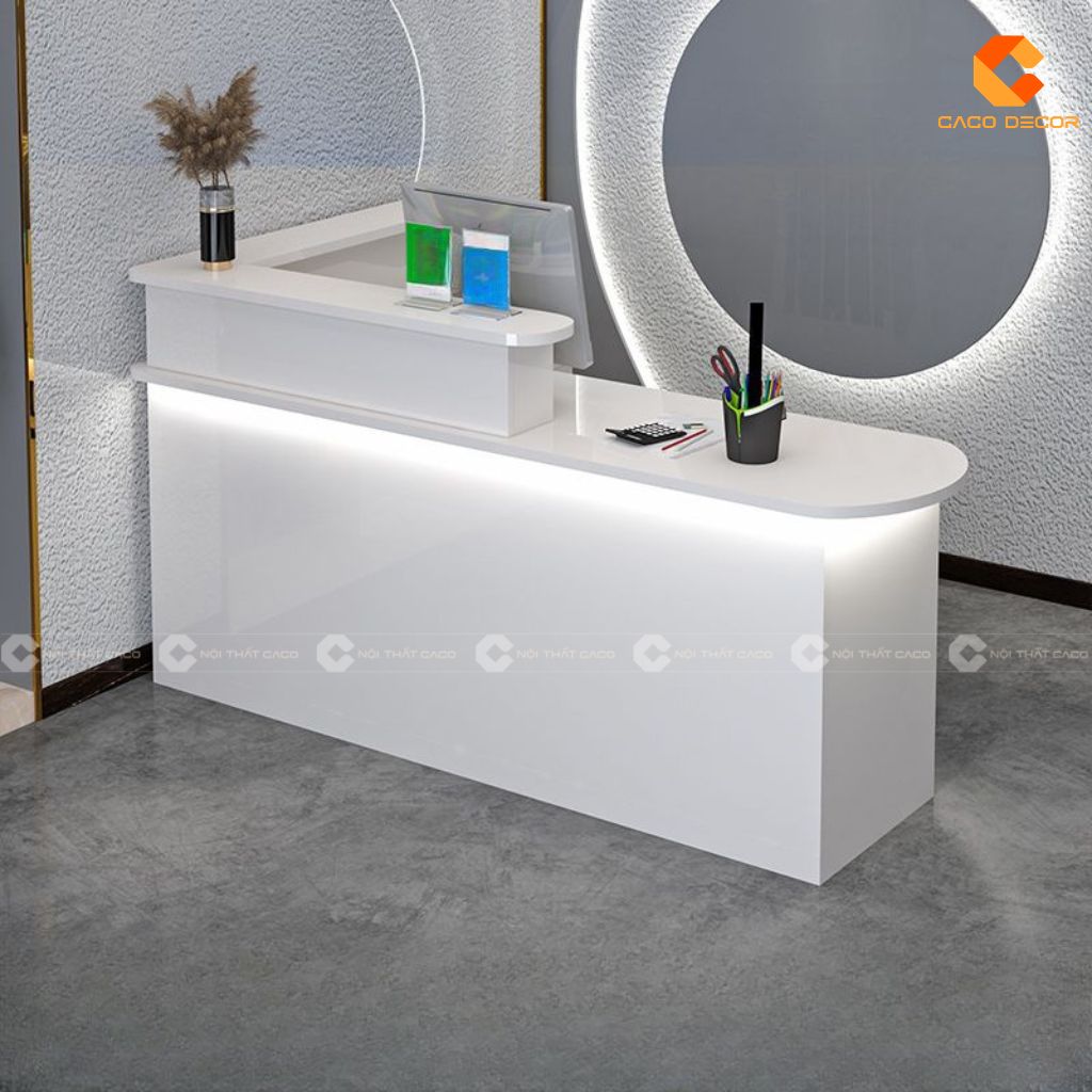 Quầy Lễ Tân Gỗ Công Nghiệp QLT025 Nhỏ Gọn Hiện Đại 5