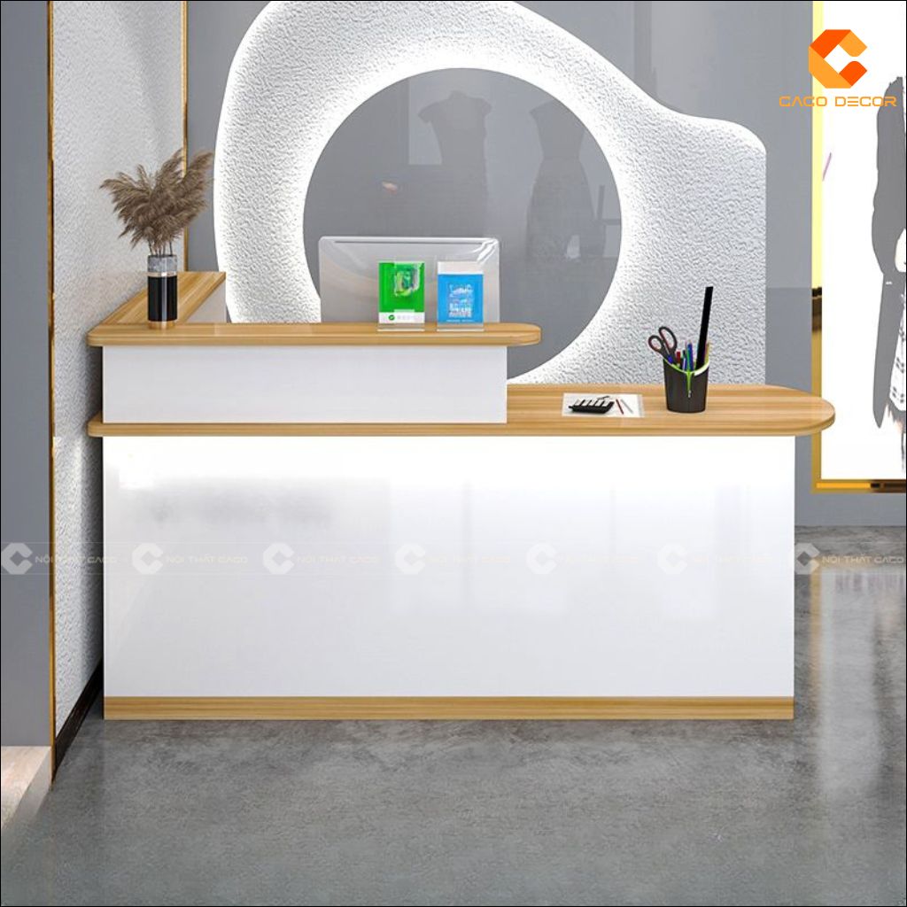 Quầy Lễ Tân Gỗ Công Nghiệp QLT025 Nhỏ Gọn Hiện Đại 6