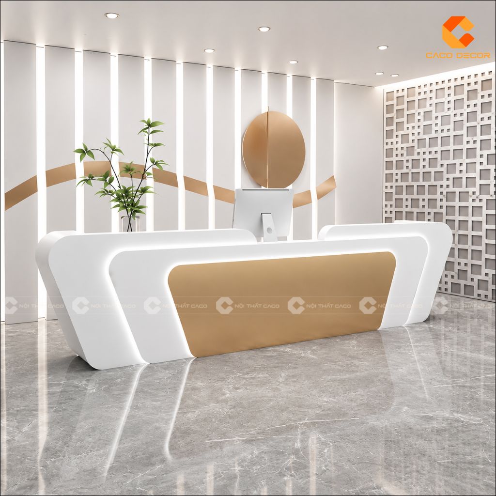 Quầy Lễ Tân Gỗ Công Nghiệp QLT026 Sang Trọng | CaCo 3