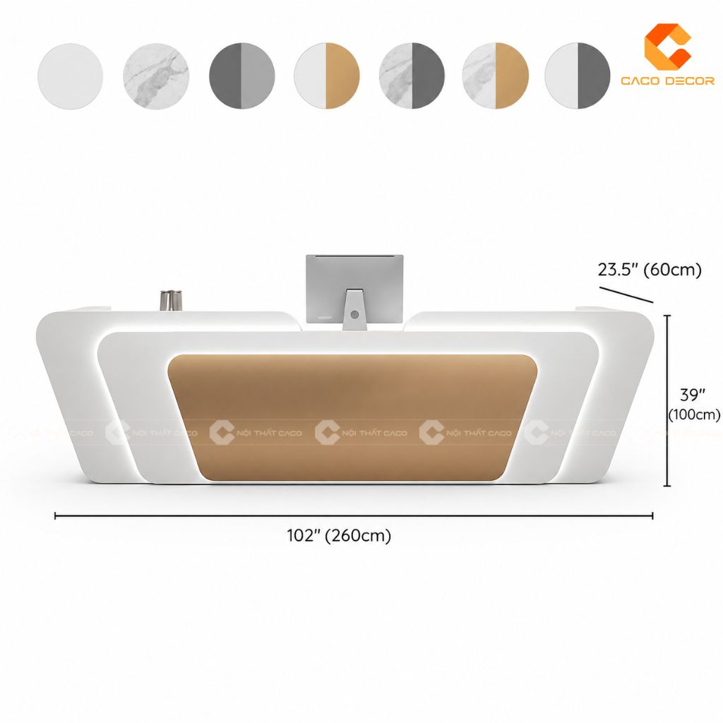 Quầy Lễ Tân Gỗ Công Nghiệp QLT026 Sang Trọng | CaCo 4