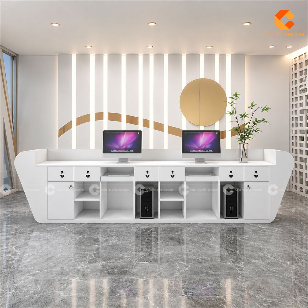 Quầy Lễ Tân Gỗ Công Nghiệp QLT026 Sang Trọng | CaCo 1