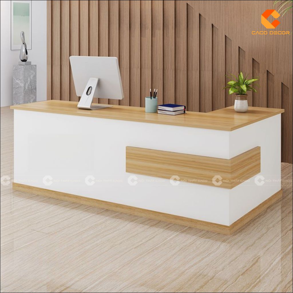 Quầy Lễ Tân Gỗ Công Nghiệp QLT028 Tiện Dụng | CaCo 2
