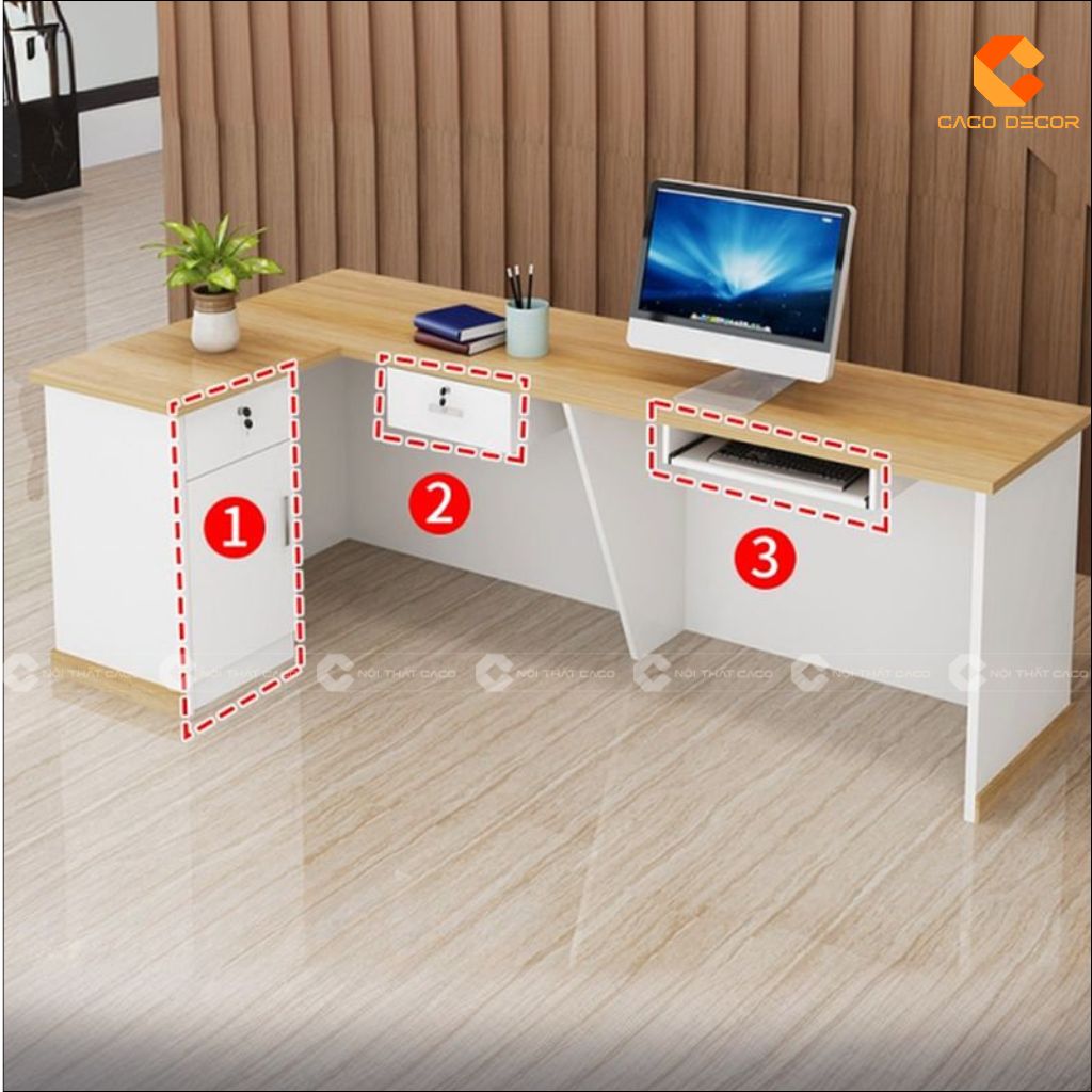 Quầy Lễ Tân Gỗ Công Nghiệp QLT028 Tiện Dụng | CaCo 4