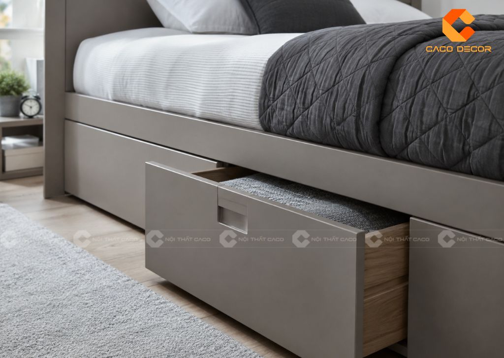 Tay nắm âm ngăn kéo giường hộp gọn đẹp và an toàn khi sử dụng