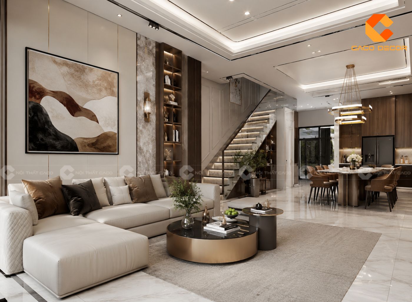 Thi công nội thất biệt thự phong cách đương đại