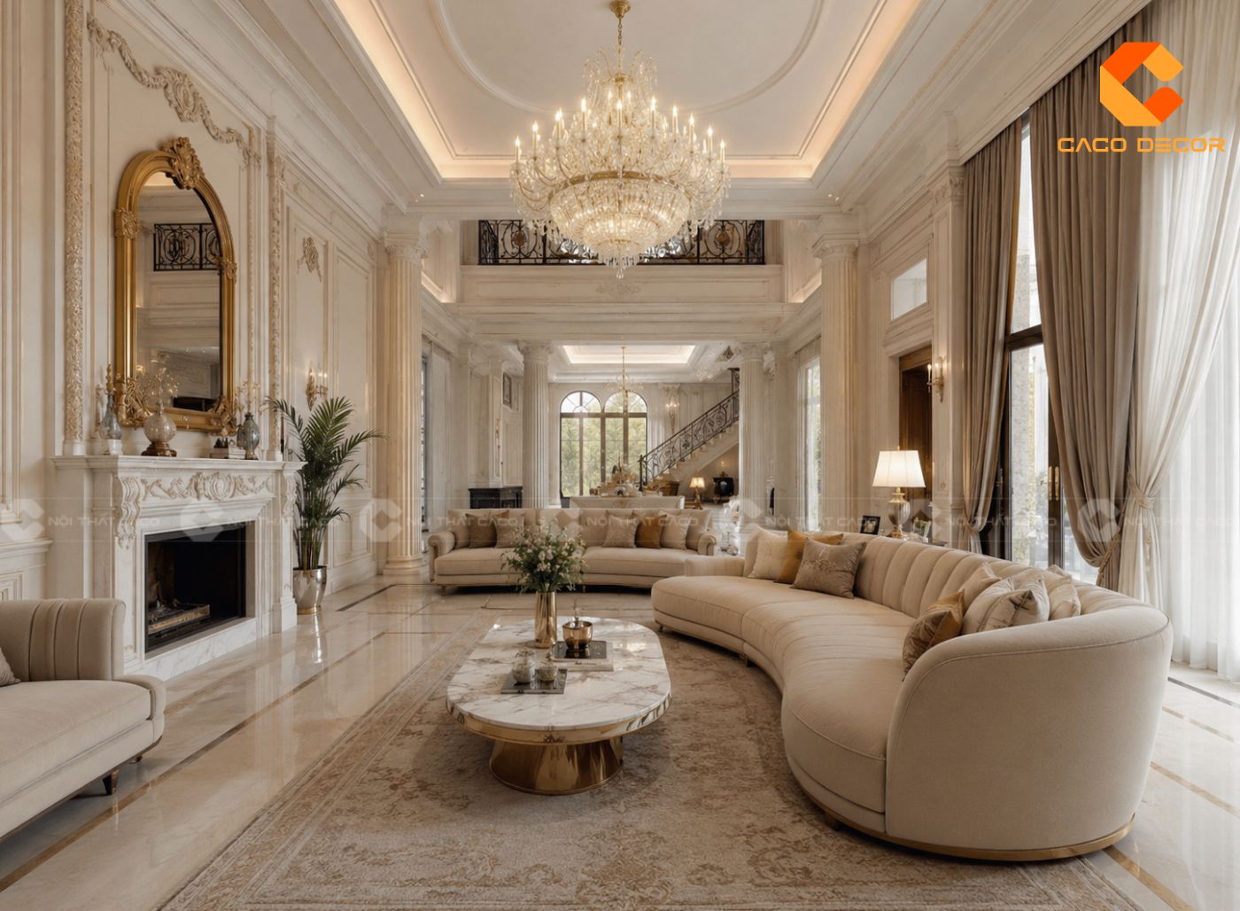 Thi công nội thất biệt thự phong cách Luxury