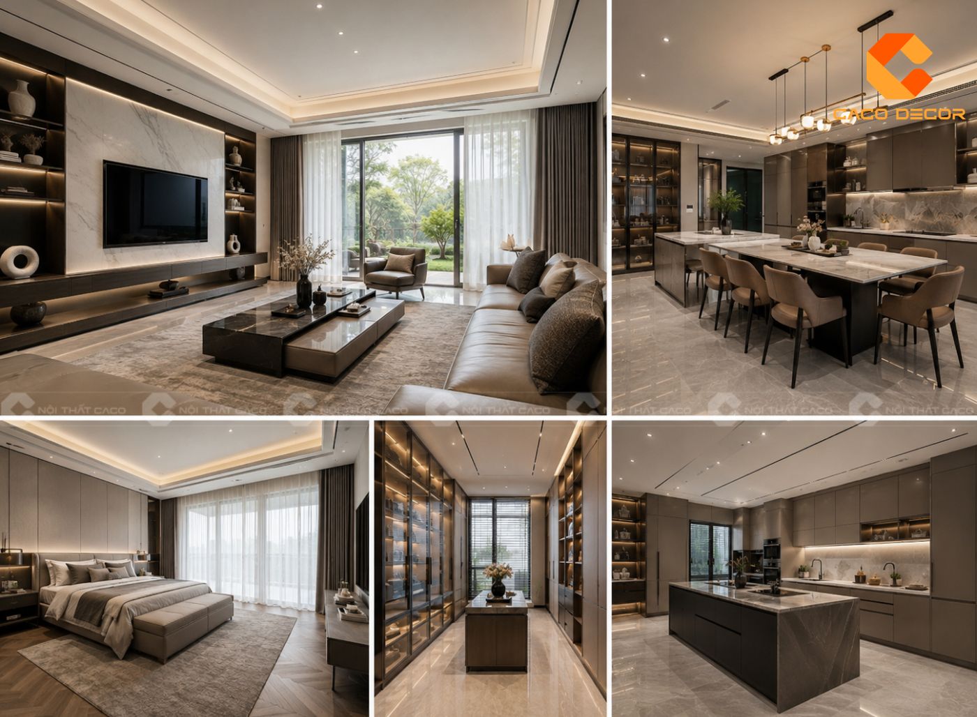 Thi công nội thất đồng bộ cho không gian biệt thự