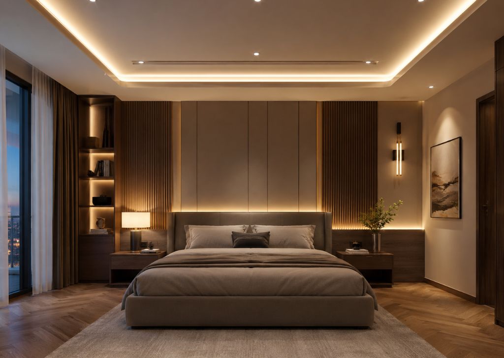 Thiết kế ánh sáng phòng ngủ hiện đại