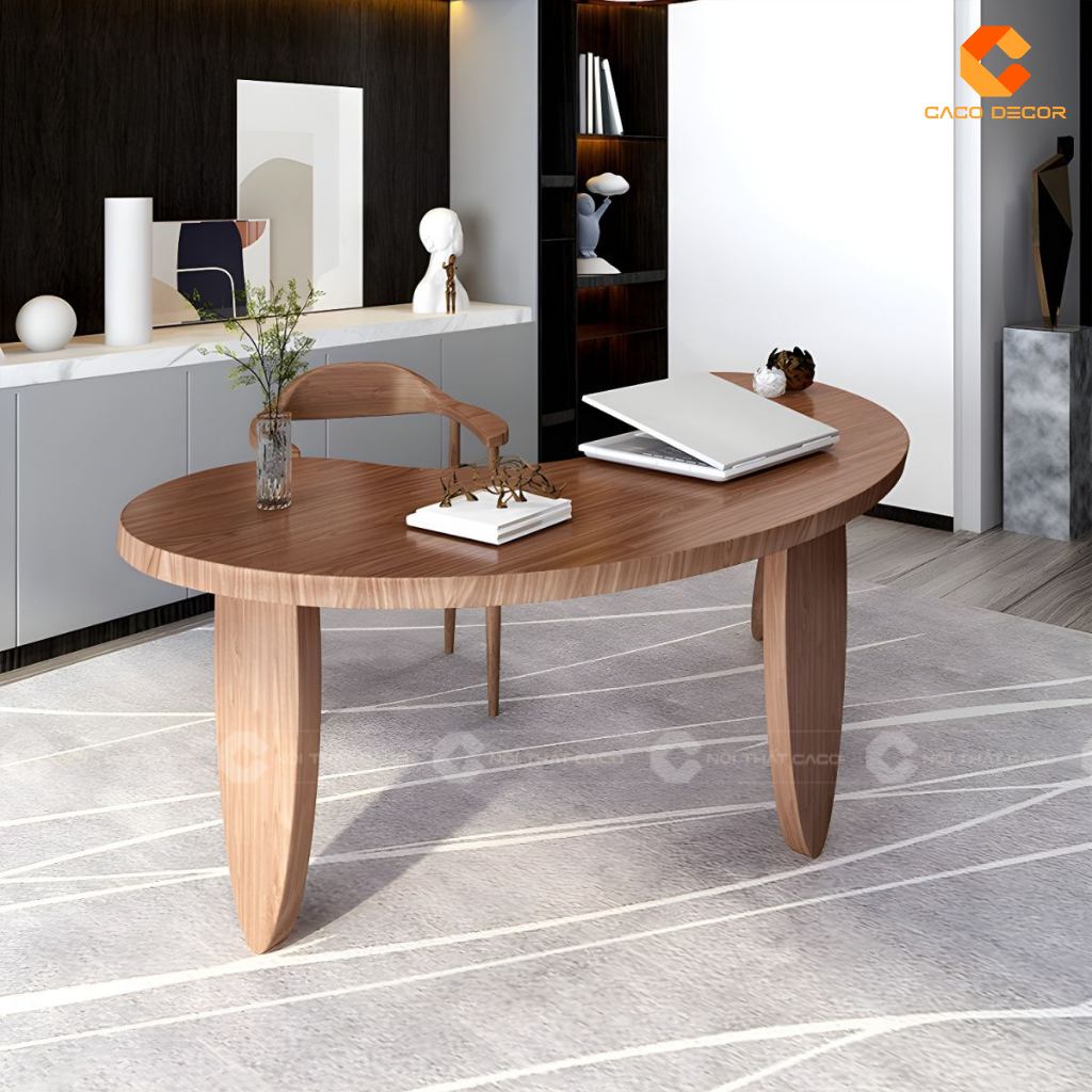 Thiết kế chân trụ vững chãi đảm bảo độ bền cho bàn giám đốc