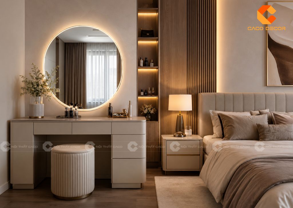 Thiết kế bàn trang điểm trong phòng ngủ hiện đại