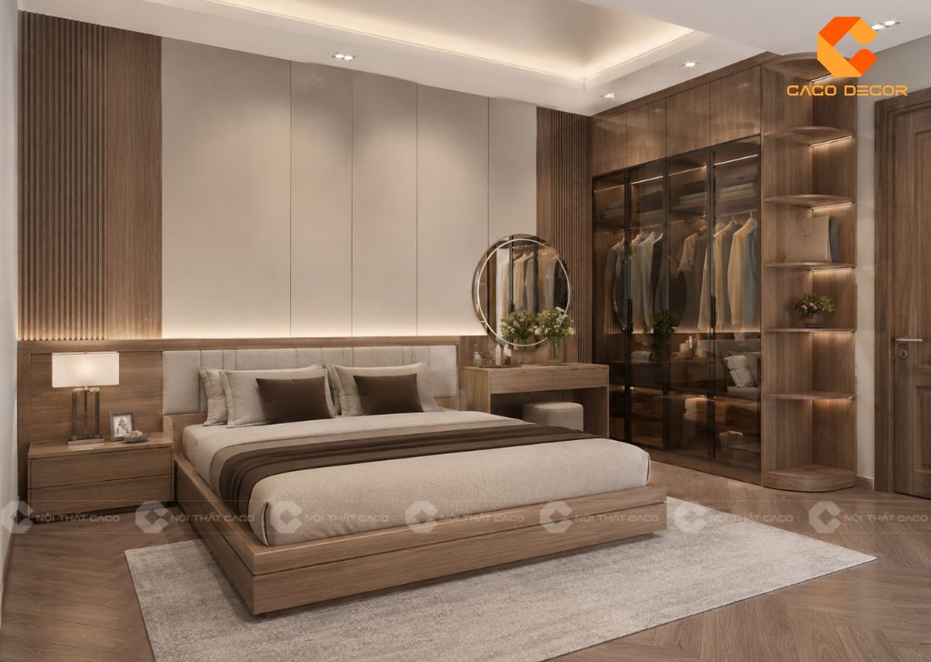 Thiết kế giường ngủ đồng bộ nội thất phòng ngủ