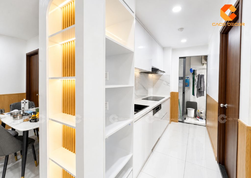 Tủ Bếp Gỗ Công Nghiệp TBM119 Trắng Hiện Đại 2