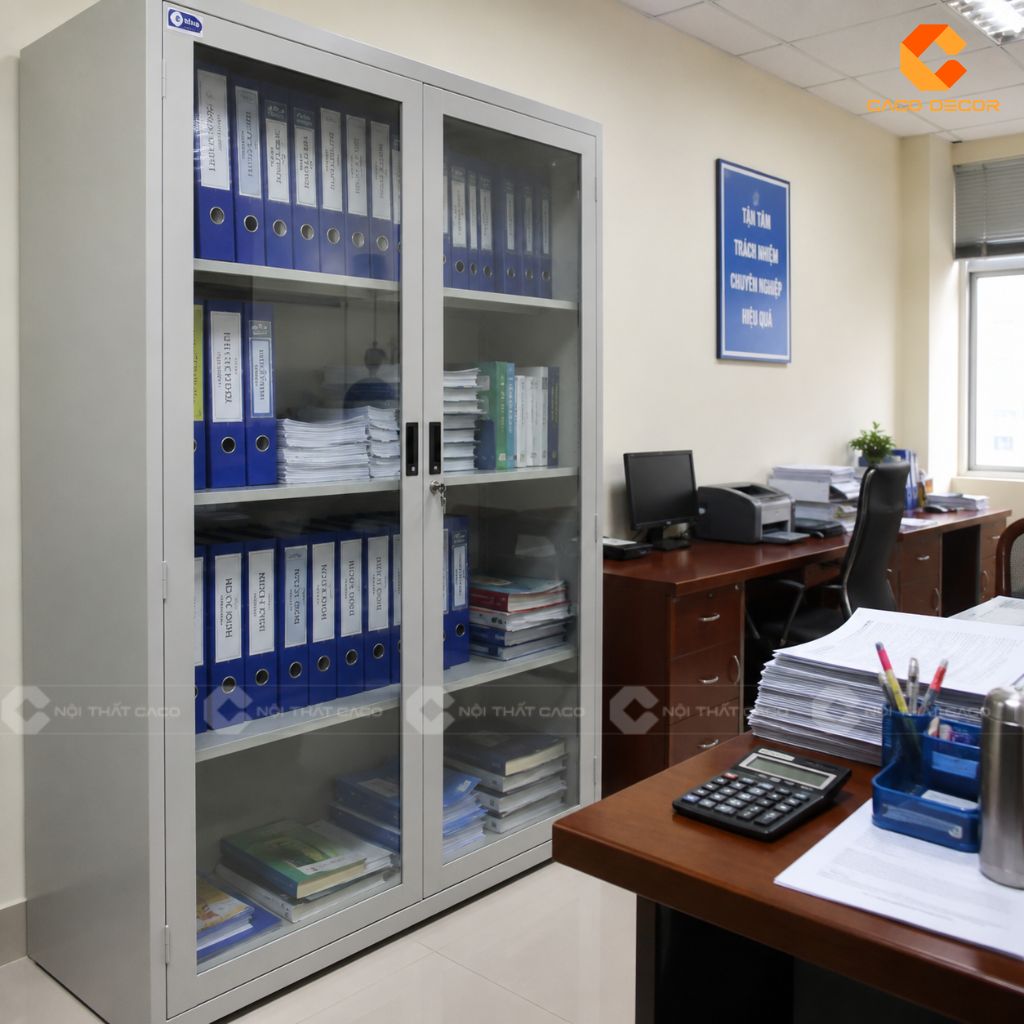 25 Mẫu Tủ Hồ Sơ Cánh Kính Đẹp Hiện Đại, Lưu Trữ Khoa Học 4