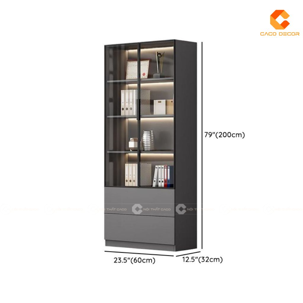 Tủ hồ sơ gỗ công nghiệp THS029 nhiều hộc lưu trữ