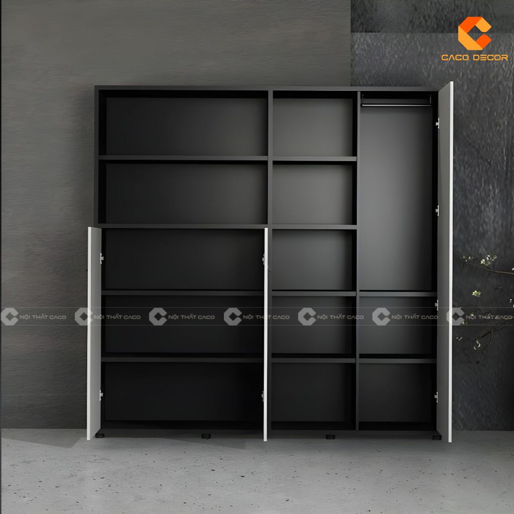 Tủ hồ sơ gỗ công nghiệp THS030 mở cánh nhiều khoang