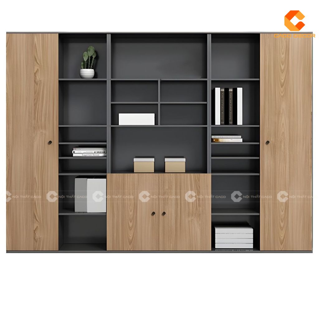 Tủ hồ sơ gỗ công nghiệp THS030 nhiều ngăn lưu trữ