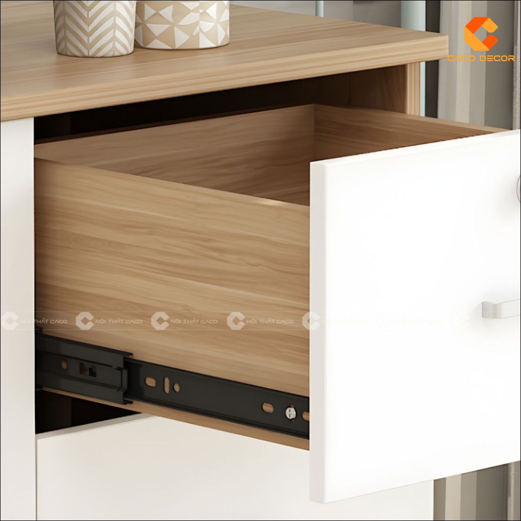 Cận cảnh ray trượt ngăn kéo tủ hồ sơ gỗ công nghiệp THS036