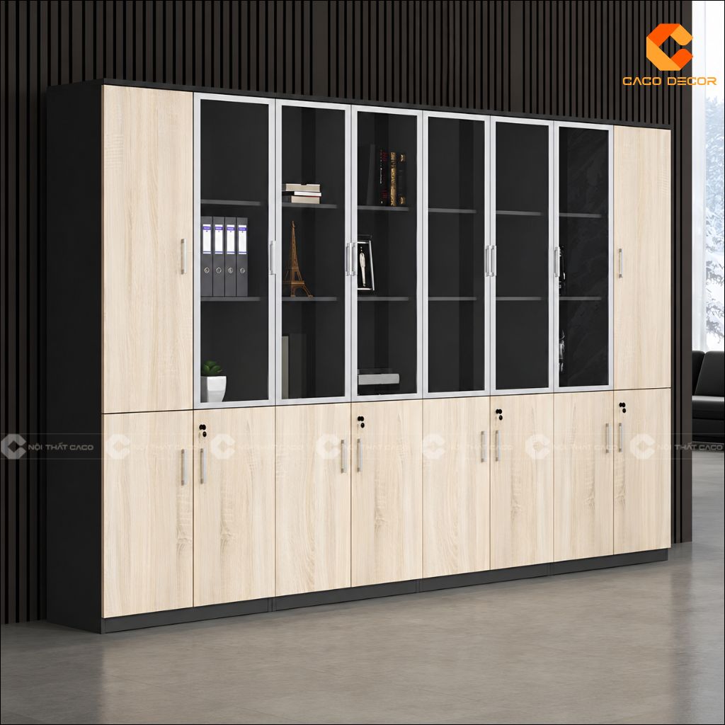 Tủ hồ sơ gỗ công nghiệp THS040 hệ tủ dài