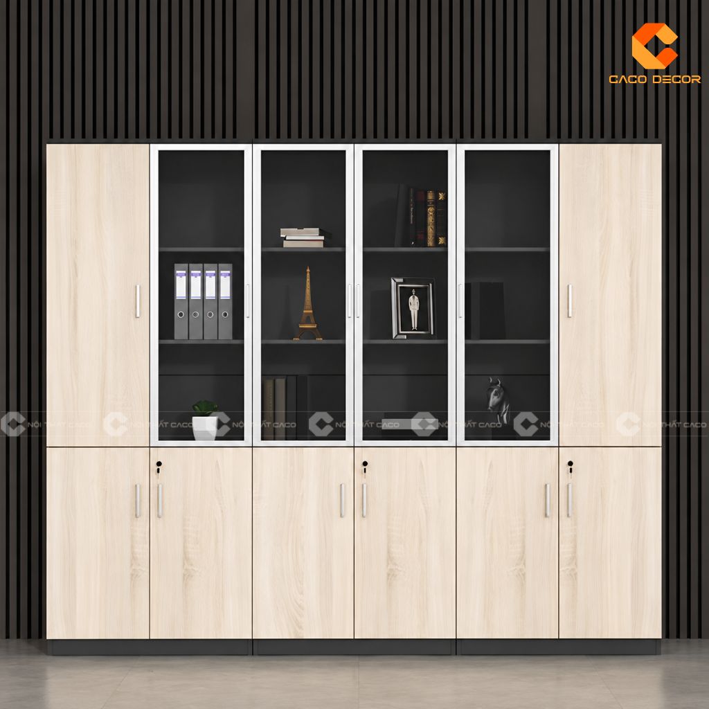 Tủ hồ sơ THS040 mặt trước nhiều khoang lưu trữ