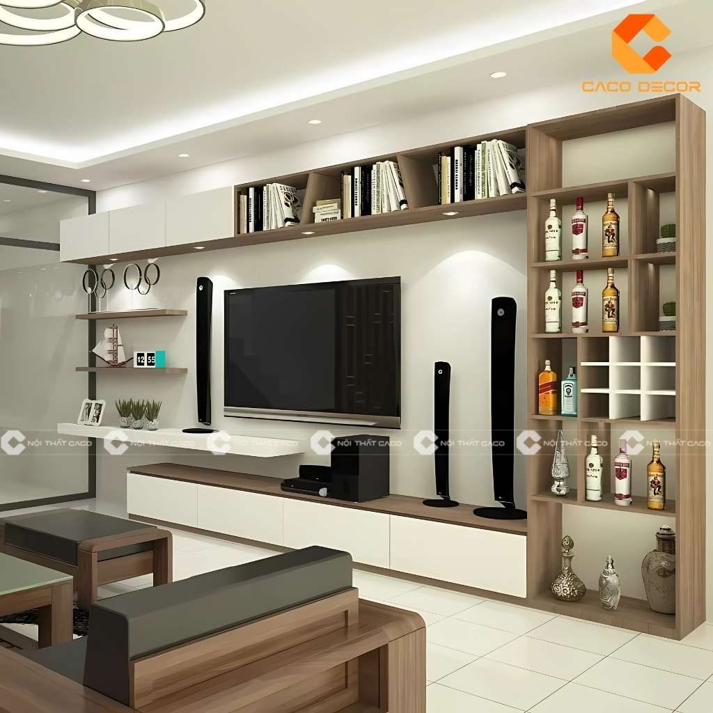 Tư Vấn Thiết Kế Kệ Tivi Kết Hợp Tủ Rượu Cho Phòng Khách 12