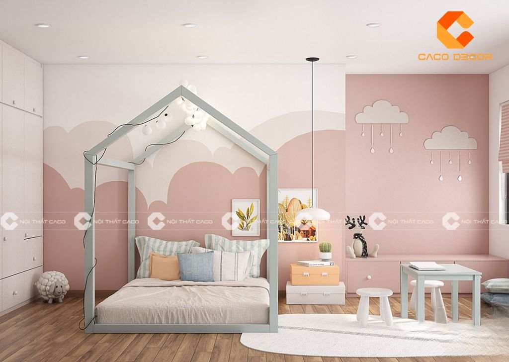 Giường ngủ trẻ em cao cấp làm bằng gỗ thông minh và hiện đại 14