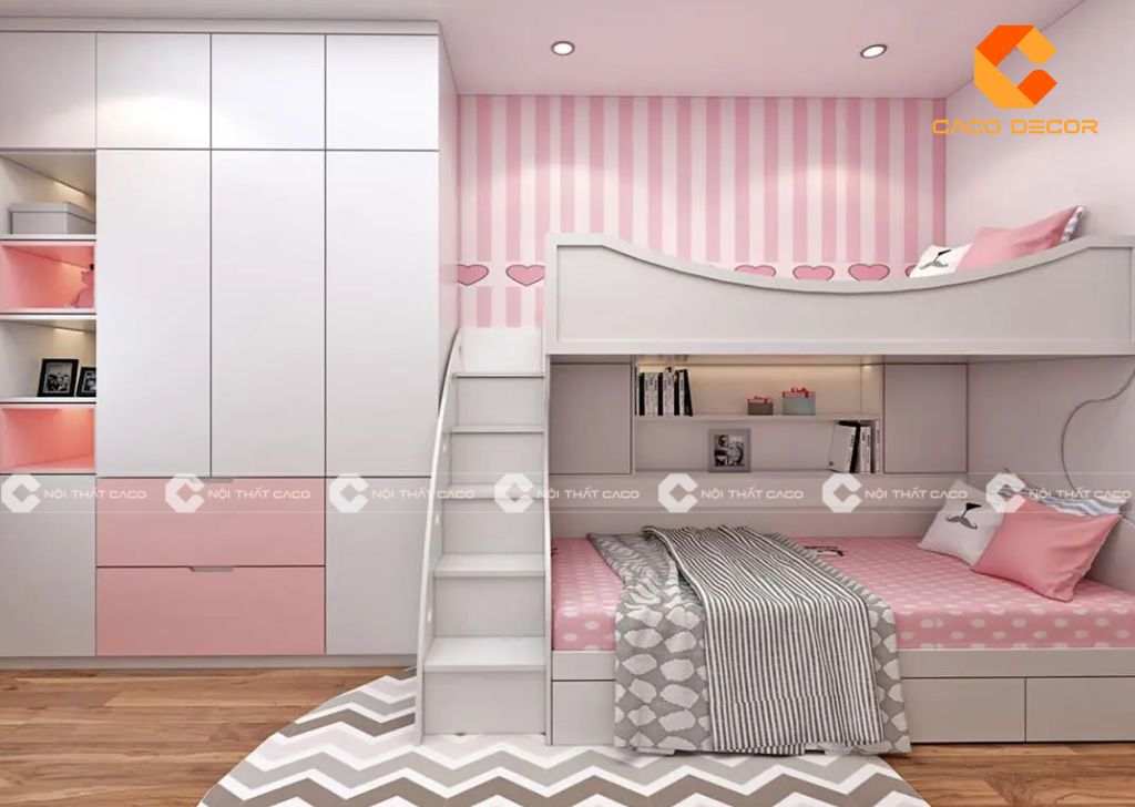 Giường ngủ trẻ em cao cấp làm bằng gỗ thông minh và hiện đại 11