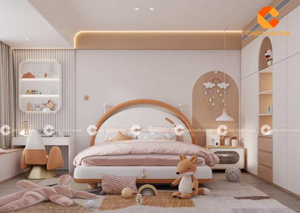 Giường ngủ trẻ em cao cấp làm bằng gỗ thông minh và hiện đại 5