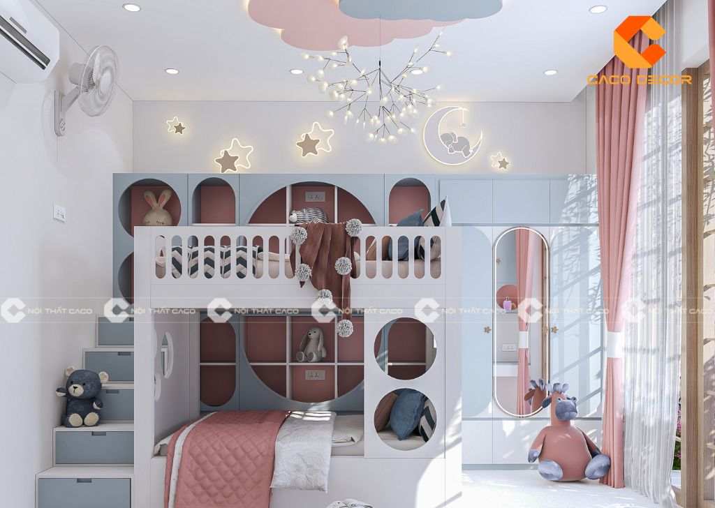 Giường ngủ trẻ em cao cấp làm bằng gỗ thông minh và hiện đại 19