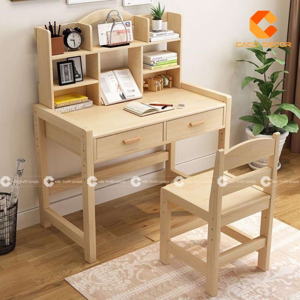 Bàn học trẻ em gỗ tự nhiên đẹp được nhiều phụ huynh lựa chọn