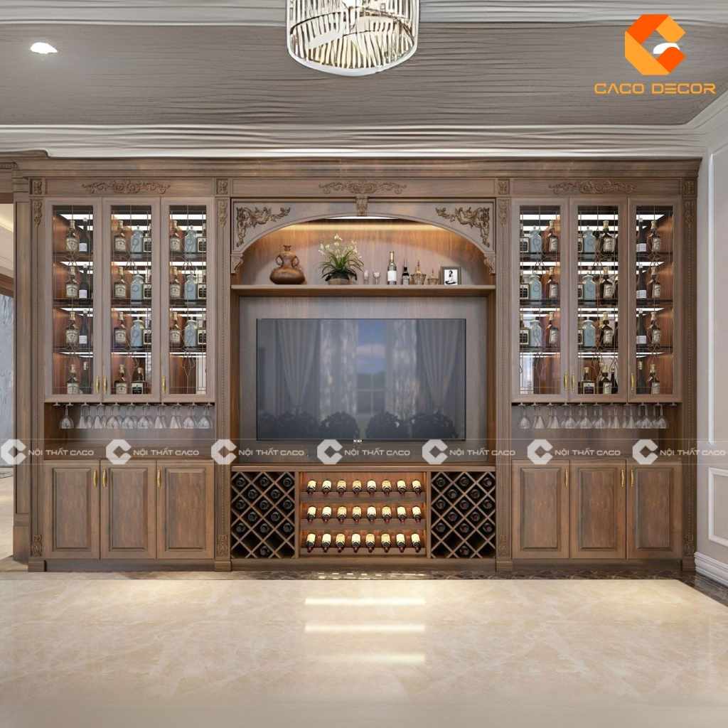 Tư Vấn Thiết Kế Kệ Tivi Kết Hợp Tủ Rượu Cho Phòng Khách 14