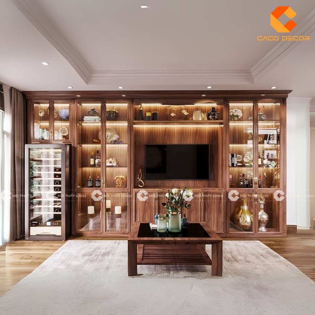 Tư Vấn Thiết Kế Kệ Tivi Kết Hợp Tủ Rượu Cho Phòng Khách 18