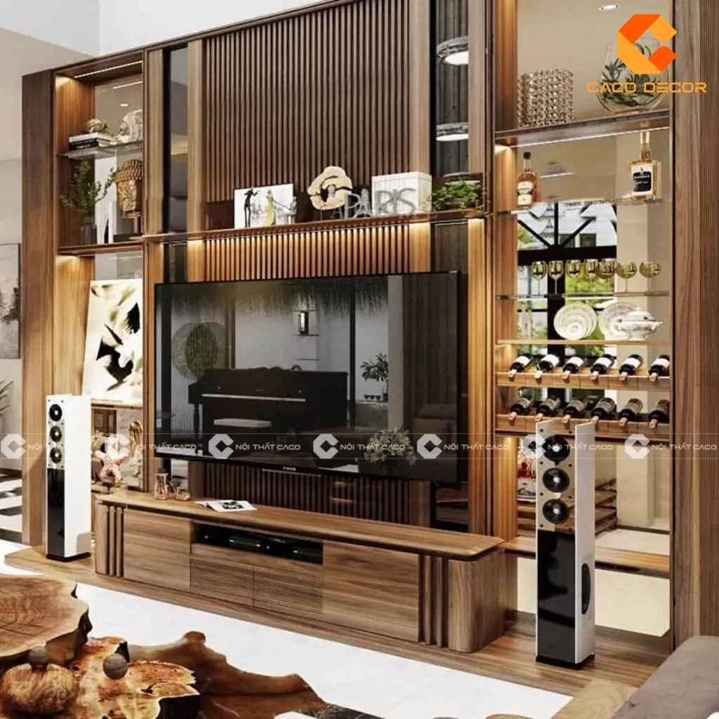 Tư Vấn Thiết Kế Kệ Tivi Kết Hợp Tủ Rượu Cho Phòng Khách 10