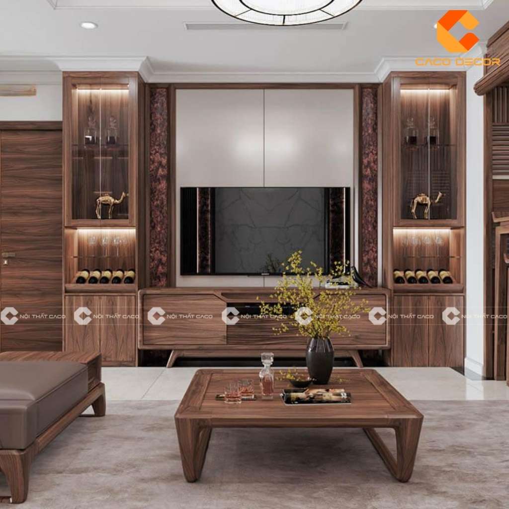 Tư Vấn Thiết Kế Kệ Tivi Kết Hợp Tủ Rượu Cho Phòng Khách 11