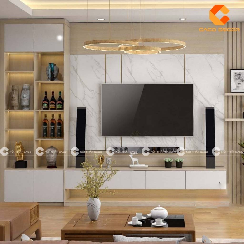 Tư Vấn Thiết Kế Kệ Tivi Kết Hợp Tủ Rượu Cho Phòng Khách 4