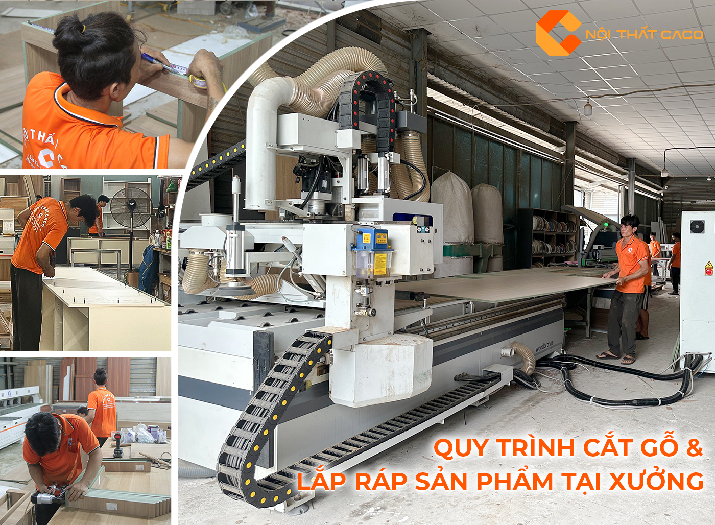 Quy trình cắt gỗ tại Nội Thất CaCo