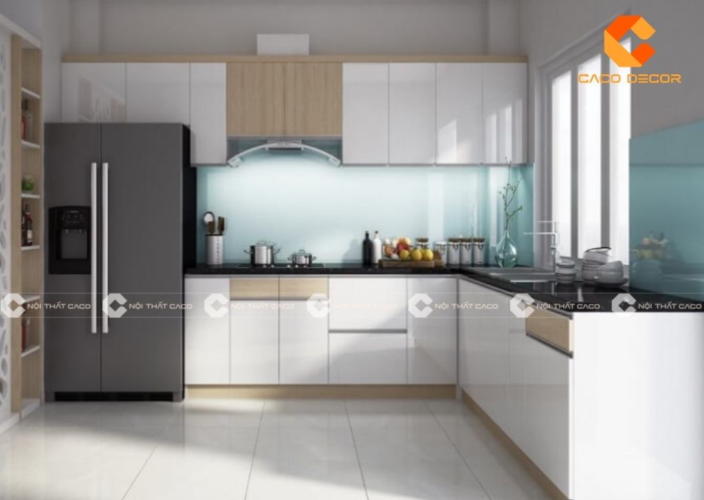 Gợi Ý Mẫu Tủ Bếp Acrylic Bóng Gương Hiện Đại Cho Mọi Nhà 11