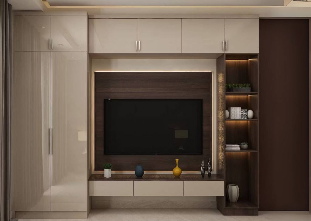 Tủ quần áo kết hợp kệ tivi tăng thẩm mỹ cho căn phòng