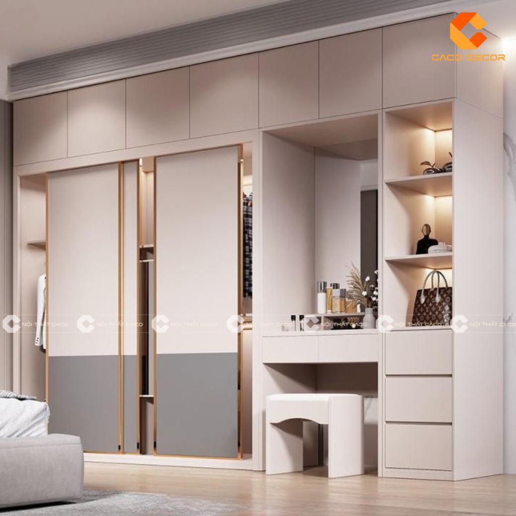 Tủ quần áo cửa lùa giúp tiết kiệm tối đa không gian