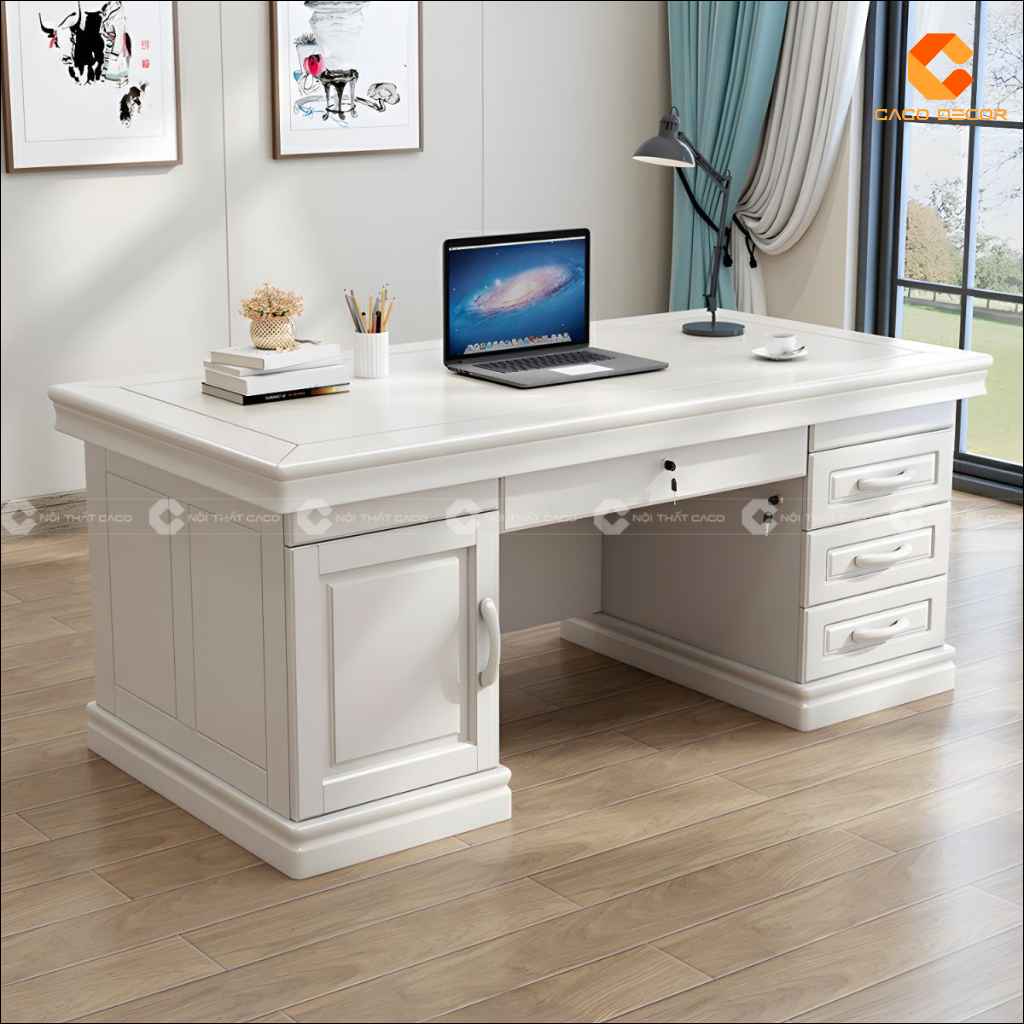 Bàn Giám Đốc Gỗ Tự Nhiên BGD061 Bề Thế, Sang Trọng 5