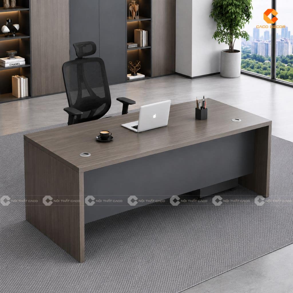 Bàn giám đốc gỗ MDF BGD025 thiết kế chữ nhật dễ bố trí
