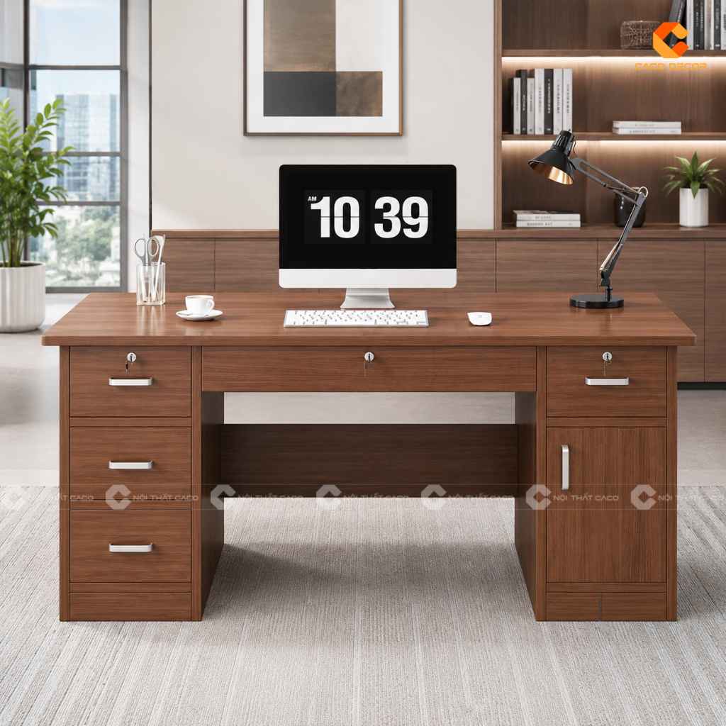 Bàn giám đốc gỗ công nghiệp BGD027 tiện lợi cho văn phòng