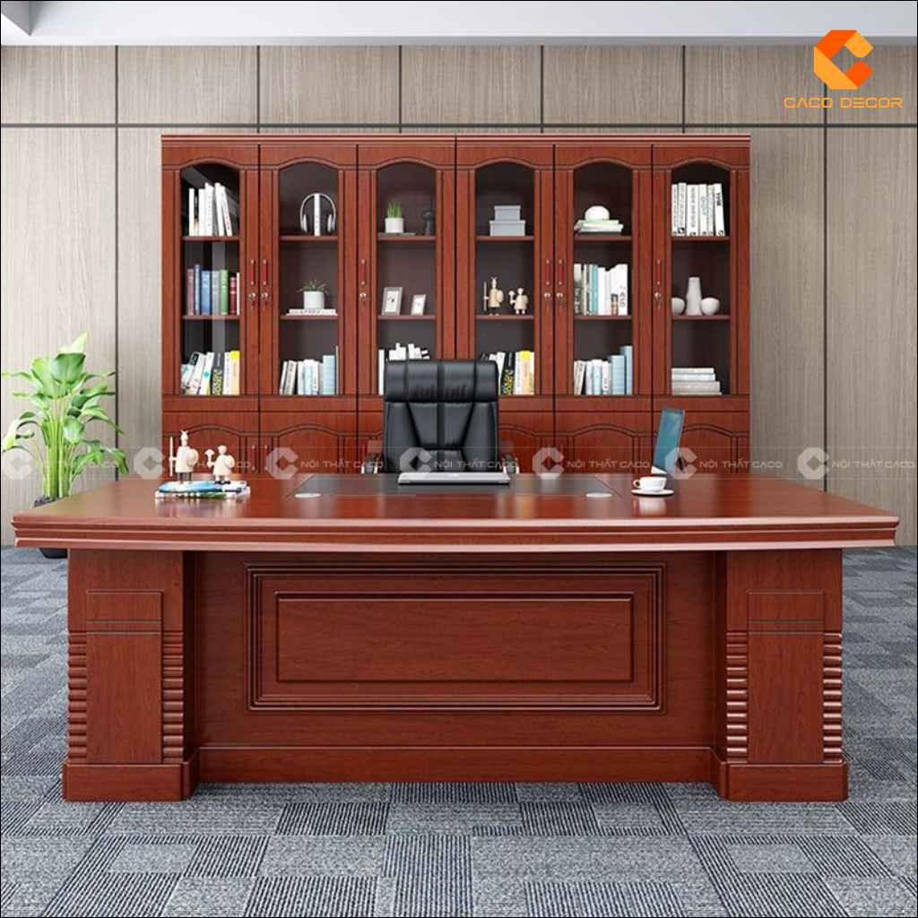 Bàn Giám Đốc Gỗ Tự Nhiên BGD052 Sang Trọng, Bề Thế 2