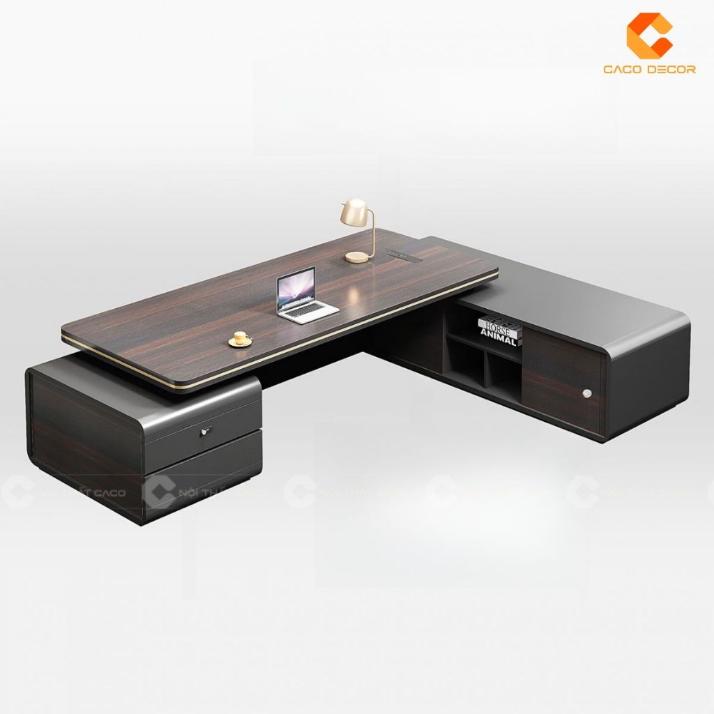 Bàn Làm Việc Giám Đốc Gỗ Tự Nhiên BGD056 Có Tủ Phụ 5