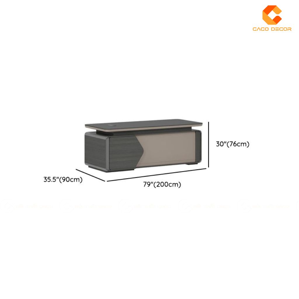 Bàn Giám Đốc Gỗ Tự Nhiên BGD057 Tích Hợp Tủ Phụ Hiện Đại 4